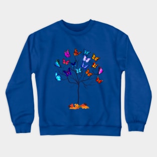 butterflies on tree Crewneck Sweatshirt